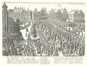 Korunovační průvod císaře Svaté říše římské Ferdinanda II., Frankfurt od German School