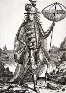 Kostým pro rybáře, hospoda. od Gerarda Valcka (1651-2-1726) kolem 1690 (rytina) od German School