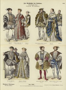 Kostým francouzské královské rodiny a šlechty, 16. století od German School