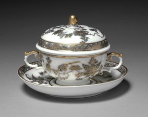 Krytá mísa a mísa, výrobce Meissen Porcelain Factory, Německo, 1730-1740 od German School