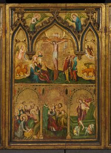 Ukřižování triptych (dříve známý jako Estouteville Triptych) (centrální panel), c.1374 (tempera na panelu) od German School