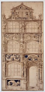 Výzdoba fasády domu od Hanse Holbeina Le Jeune (1497-1543) (Ec. All.) Rozm. 0,58 x 0,27 m Paříž. muzeum Louvre od German School