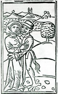 Demon Making Love to a Witch (dřevořez) od German School
