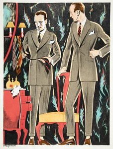 Der Arbiter, oblečení Fasskessel & Muntmann, od Styl, pub. 1922 (pochoir print) od German School