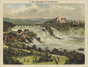 Rýnské vodopády poblíž Schaffhausen (barevné lito) od German School
