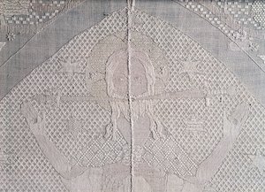 Detail oltářního plátna s Kristem Apokalypsy, 2. polovina 14. století (plátno) od German School