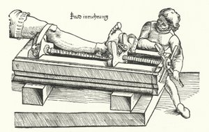 Zařízení pro narovnání zraněné nohy (rytí) od German School