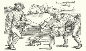 Zařízení pro narovnání zraněné nohy (rytí) od German School