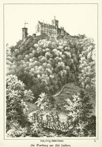 Wartburg v Lutherově době (rytina) od German School