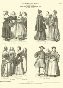 Holandština, bohémština, španělština, angličtina, francouzština a polština, kostýmy, 16. - 17. století od German School
