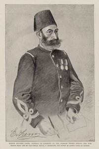 Edhem Moushir Pasha, generál velení tureckých vojsk během války (litho) od German School