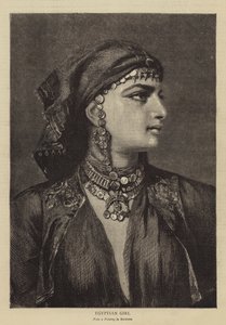 Egyptská dívka (rytina) od German School