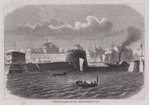 Vjezd do přístavu Le Havre, Francie (rytina) od German School