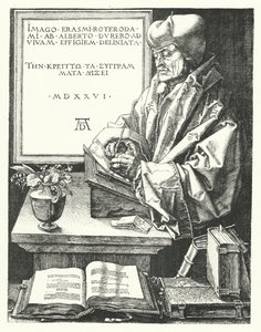 Erasmus Rotterdamský, holandský katolický reformátor a humanista (rytina) od German School