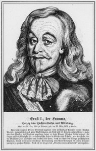 Ernst I, zbožný, vévoda ze Saxe-Gotha a Altenburg (rytina) od German School