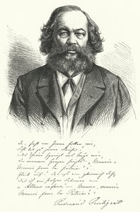 Ferdinand Freiligrath, německý básník, překladatel a liberální politický agitátor (rytina) od German School