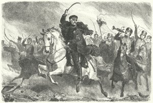 Polní maršál Blucher v bitvě u Ligny od German School