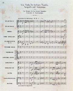 První strana partitury pro The Flight Into Egypt, op. 25, předehra Hectora Berlioze od German School
