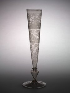 Sklo na flétnu, začátek 1600 (sklo) od German School