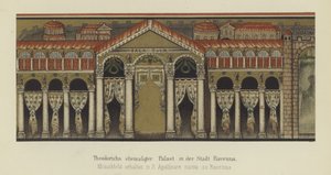 Bývalý palác Theoderika Velikého, krále Ostrogótů, v Ravenně, Itálie (barva litho) od German School