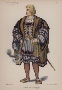 Franz von Sickingen, z Gotz von Berlichingen od Goetha (barevné lito) od German School