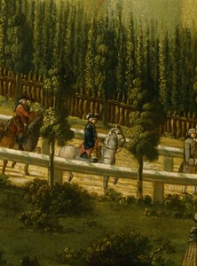 Frederick Veliký na koni v Maulbeerallee poblíž Sanssouci, 1770 od German School