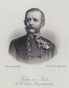 Friedrich von Beck-Rzikowsky, rakouský generál (rytina) od German School