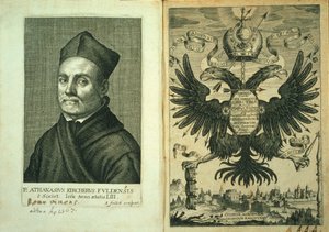 Frontispis k Magnesovi aneb magnetické umění tripartitního díla od Athanasius Kircher, 1643 od German School