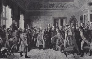Projev generála Yorckse ke stavům Východního Pruska v Königsbergu, 5. února 1813 od German School