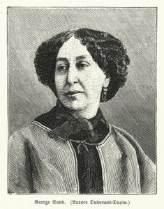 George Sand , francouzský romanopisec (litho) od German School