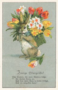 Německé velikonoční přání (barevná litografie) od German School