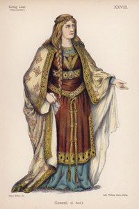 Goneril, ze Shakespearova Krále Leara (barevné lito) od German School