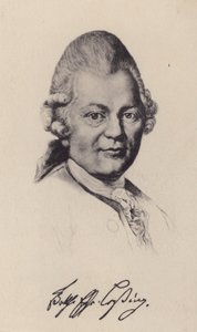 Gotthold Ephraim Lessing , německý osvícenský filozof, spisovatel a dramatik (litho) od German School