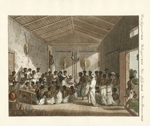 Velká sympozia Ras of Tiger v Habeši (barevná rytina) od German School