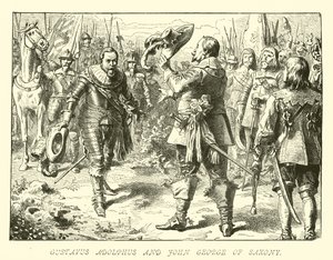 Gustavus Adolphus a Jan Jiří Saský od German School