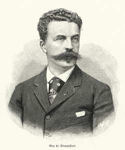 Guy de Maupassant , francouzský spisovatel povídek (litho) od German School
