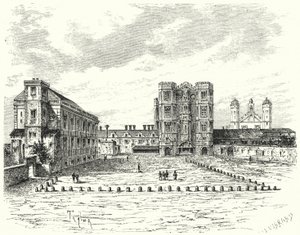 Hampton Court Palace, Richmond upon Thames (rytina) od German School