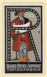 Hans Holbein mladší, německý malíř (barevná litografie) od German School