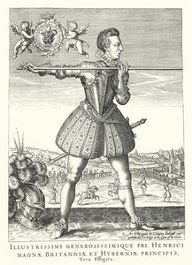 Henry Frederick, princ z Walesu, nejstarší syn anglického krále Jakuba I. (rytina) od German School