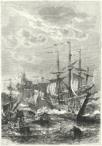 Jindřich VIII a anglická flotila přistávající v Calais od German School