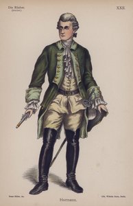 Hermann, z Die Rauber (Loupežníci) od Friedricha Schillera (barevné lito) od German School
