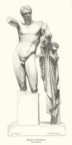 Hermés a nemluvně Dionýsos, socha starověkého řeckého sochaře Praxitela objevená v troskách Hérina chrámu v Olympii (rytina) od German School