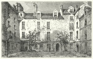 Domov francouzského dramatika Jeana Racina na Rue du Marais v Paříži (rytina) od German School
