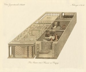 Domov Panzy v Pompejích (barevná rytina) od German School