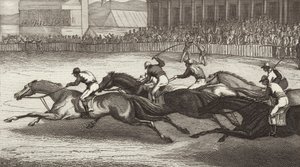 Dostihy v Anglii. Ilustrace pro Bilder-Atlas (rytina) od German School
