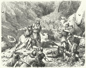 Nepřátelské přijetí pro Féničany v Tarsu (rytina) od German School