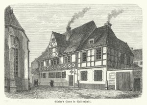 Dům básníka Johanna Wilhelma Ludwiga Gleima, Halberstadt, Německo (rytina) od German School