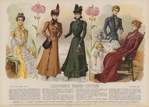 Ilustrace pro Illustrirte Frauen-Zeitung (barevné lito) od German School