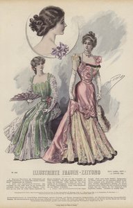 Ilustrace pro Illustrirte Frauen-Zeitung (barevné lito) od German School