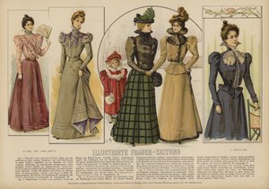 Ilustrace pro Illustrirte Frauen-Zeitung (barevné lito) od German School